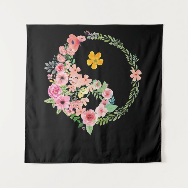 Yin Yang Floral Tapestry (Front)
