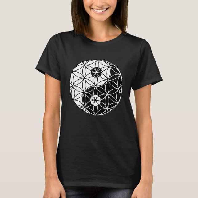Yin & Yang  Flower of Life  Tao T-Shirt (Front)