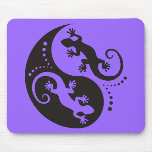 YIN & YANG Geckos black + your background & idea Mouse Mat