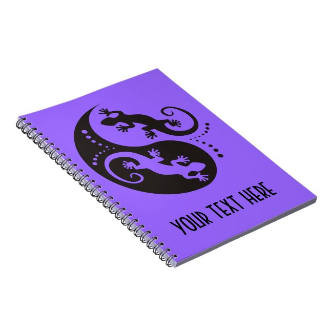 YIN & YANG Geckos black + your background & idea Notebook (Right Side)