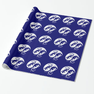 YIN & YANG Geckos white + your idea Wrapping Paper