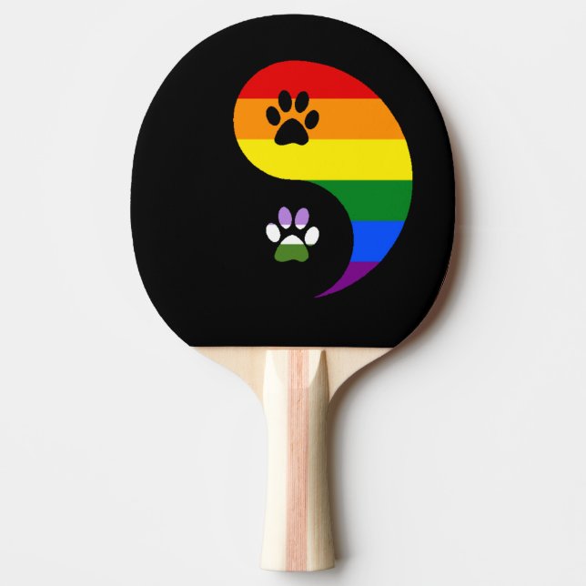 Yin-Yang Genderqueer Ping Pong Paddle (Front)