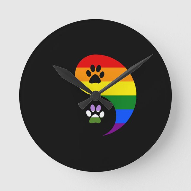 Yin Yang Genderqueer Wall Clock (Front)