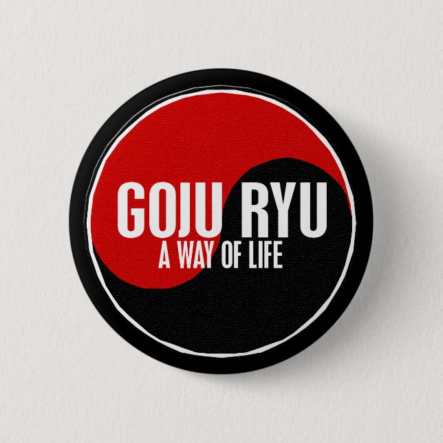 Yin Yang GOJU RYU 1 6 Cm Round Badge (Front)