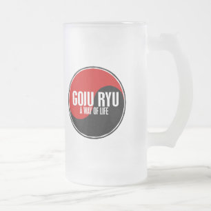 Yin Yang GOJU RYU 1 Frosted Glass Beer Mug