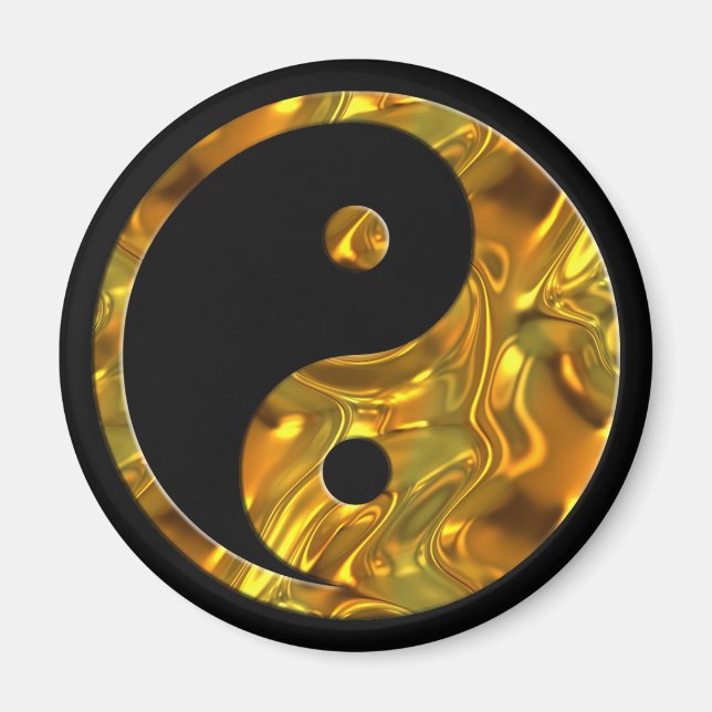 Yin & Yang GOLD | black Magnet (Front)