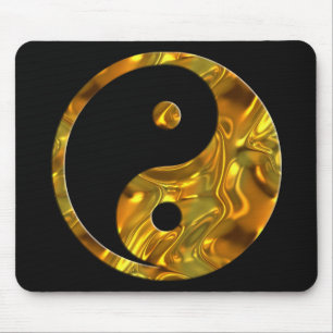 Yin & Yang GOLD   black Mouse Mat