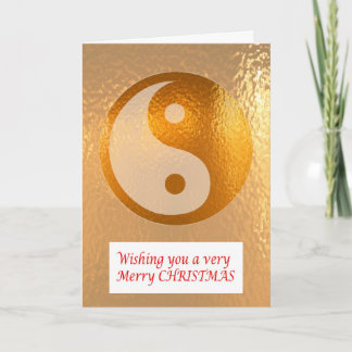YIN YANG GOLD :   Merry Christmas Happy NewYear Holiday Card