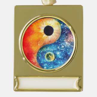 Yin-Yang Gold Plated Banner Ornament