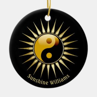Yin Yang Gold Sunshine Ceramic Tree Decoration