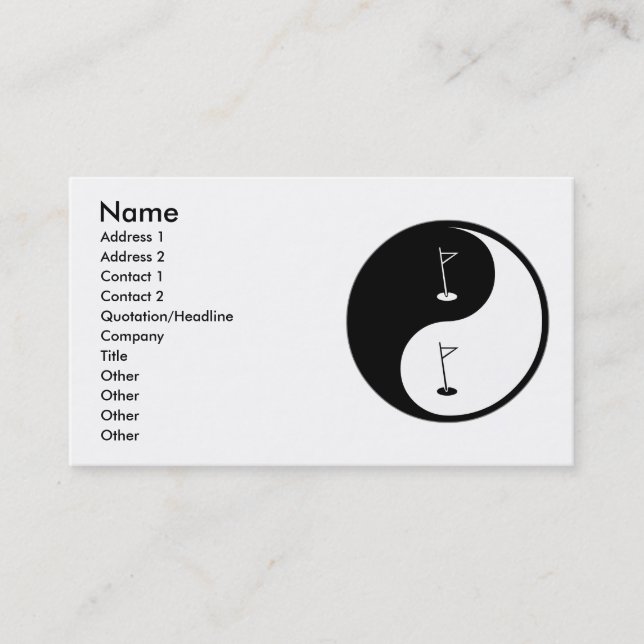 Yin Yang Golf Business Card (Front)