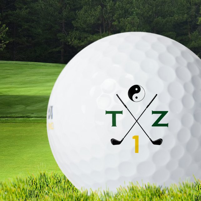 yin yang golfer . initials personalised golf balls (Creator Uploaded)
