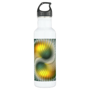 Yin Yang Green Yellow Abstract Colourful Fractal 710 Ml Water Bottle