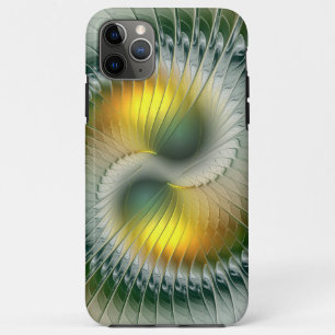 Yin Yang Green Yellow Abstract Colourful Fractal iPhone 11 Pro Max Case