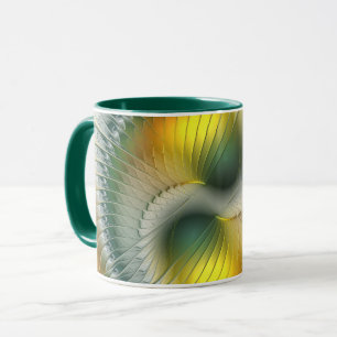 Yin Yang Green Yellow Abstract Colourful Fractal Mug