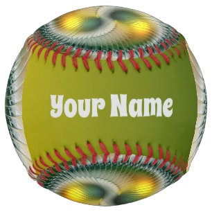 Yin Yang Green Yellow Abstract Fractal Art Name Softball