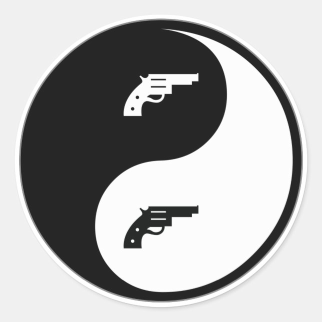 Yin Yang Gun Classic Round Sticker (Front)
