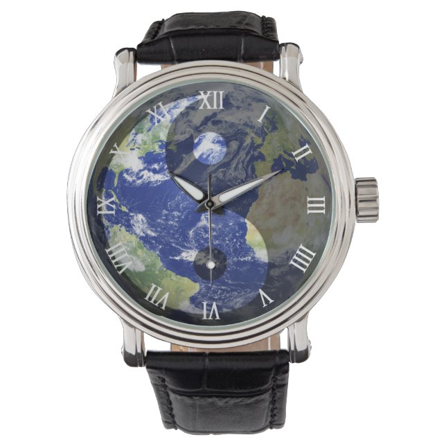 Yin-Yang Harmony on Our Planet W/ Clockface Watch (Front)