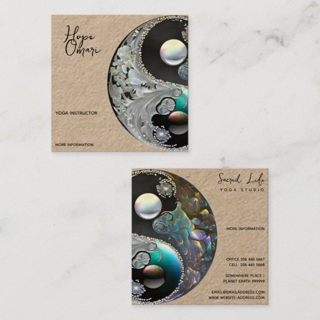 Yin Yang, Healing Arts Square Business Card (Front/Back)