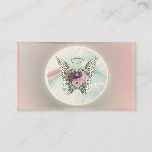 Yin Yang Heart Angel in Pastel Colours Business Card