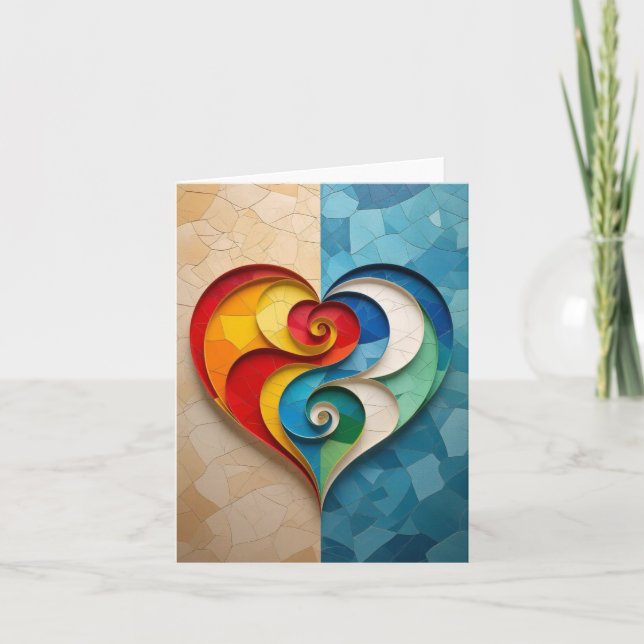 Yin-yang Heart Love Romantic Card (Front)