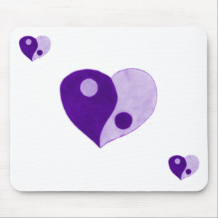 Yin Yang Heart (Purple/Lilac) Mouse Mat