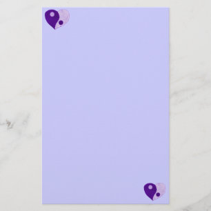 Yin Yang Heart (Purple/Lilac) Stationery