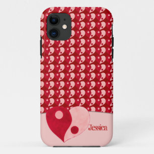 Yin Yang Heart (Red/Pink) iPhone 11 Case