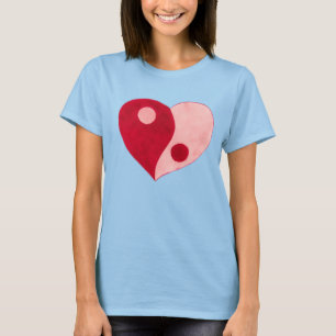 Yin Yang Heart (Red/Pink) T-Shirt