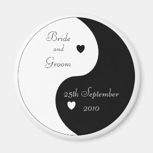 Yin Yang Heart Save The Date Wedding Magnet