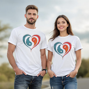 Yin Yang Heart Symbol - Unique Artistic Design  T-Shirt
