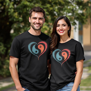 Yin Yang Heart Symbol - Unique Artistic Design  T-Shirt