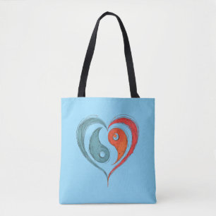 Yin Yang Heart Tote Bag - Personalised
