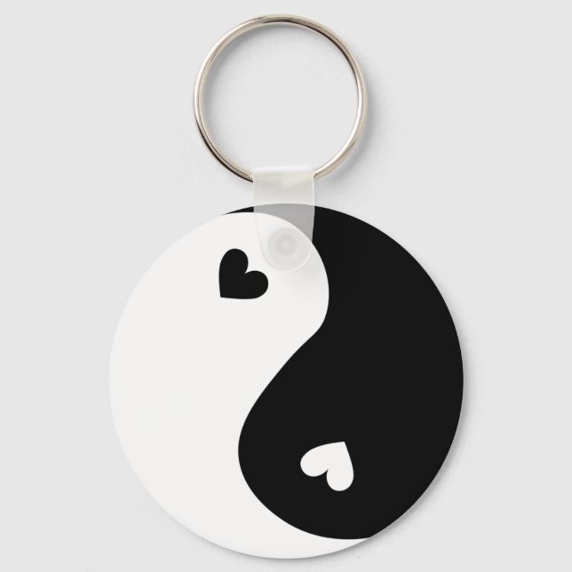 yin yang hearts design key ring (Front)