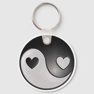 yin yang hearts key ring
