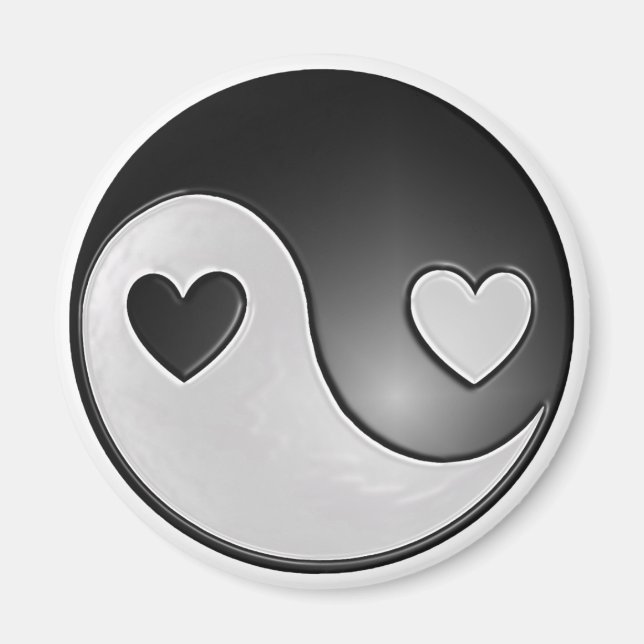 yin yang hearts magnet (Front)
