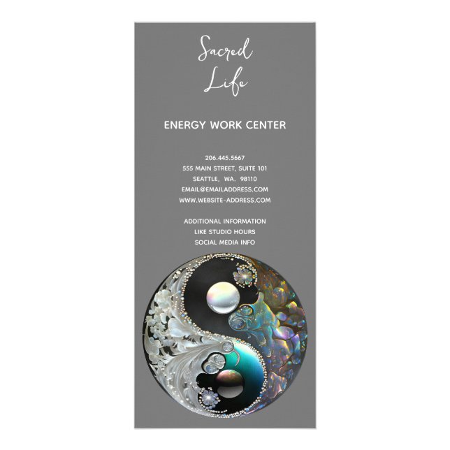 Yin Yang Holistic Healing Rack Card (Back)