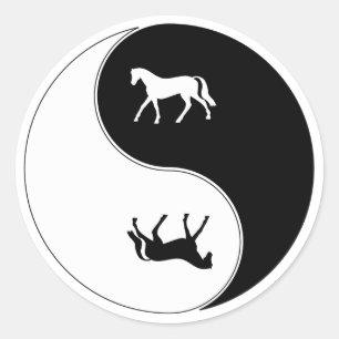 Yin Yang Horse Classic Round Sticker