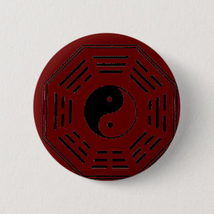 yin-yang i-ching 6 cm round badge
