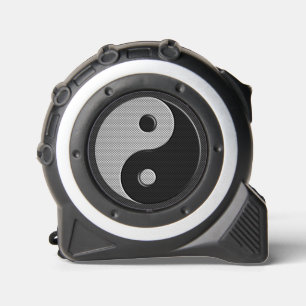 Yin Yang in Carbon Fibre Print Style 1