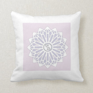Yin Yang Inspiration Wisdom- Purple, Lilac, White Cushion