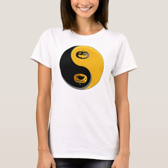 Yin Yang Jack-o-lantern Pumpkins T-Shirt (Front)