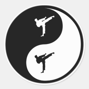 Yin Yang Karate Classic Round Sticker