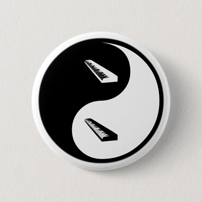 Yin Yang Keyboard 6 Cm Round Badge (Front)