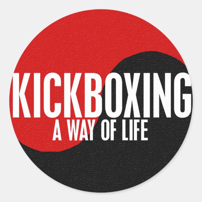 Yin Yang Kickboxing 1 Classic Round Sticker (Front)