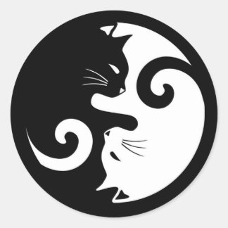 Yin Yang Kitties Classic Round Sticker