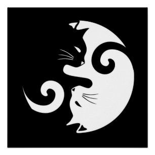 Yin Yang Kitties Poster