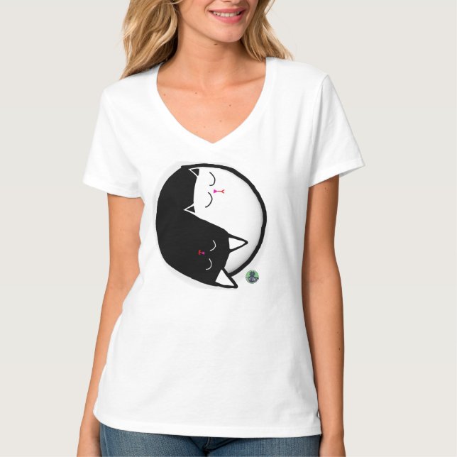 Yin & Yang Kitties T-Shirt (Front)