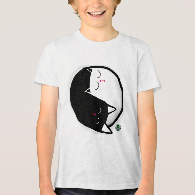 Yin & Yang Kitties Tri-Blend Shirt (Front)