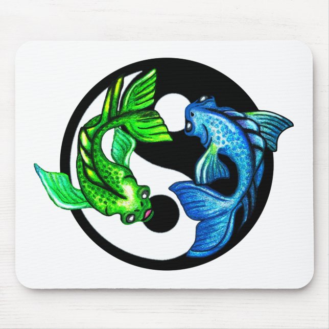 Yin-Yang Koi Design Mouse Mat (Front)